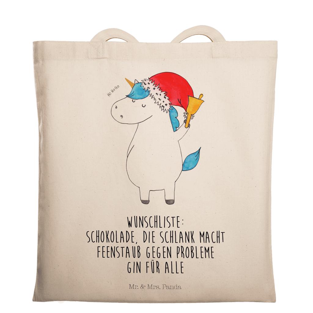 Tragetasche Einhorn Weihnachtsmann Beuteltasche, Beutel, Einkaufstasche, Jutebeutel, Stoffbeutel, Einhorn, Einhörner, Einhorn Deko, Pegasus, Unicorn, Gin, Schokolade, Schoki, Weihnachten, Weihnachtsmann, Nikolaus, Wunschzettel, Wunschliste, Feenstaub
