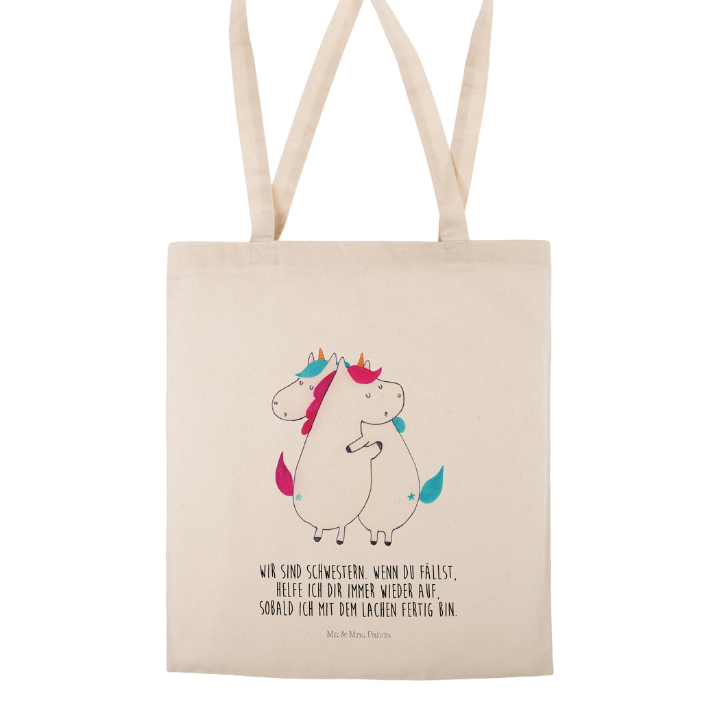 Tragetasche Einhörner Umarmen Beuteltasche, Beutel, Einkaufstasche, Jutebeutel, Stoffbeutel, Einhorn, Einhörner, Einhorn Deko, Pegasus, Unicorn, Freundinnen, Freundin, BFF, Schwester, Schwestern, Familie, Geschwister, Sister, Liebe