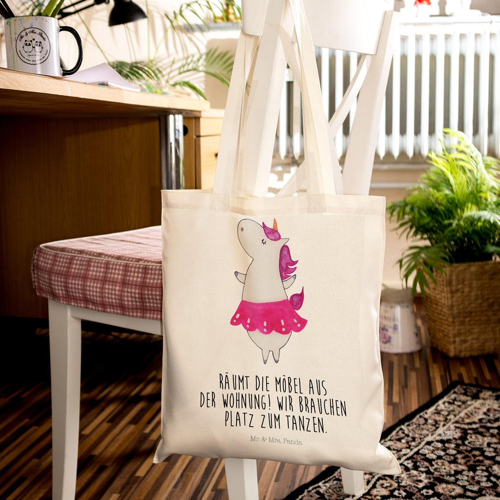 Tragetasche Einhorn Ballerina Beuteltasche, Beutel, Einkaufstasche, Jutebeutel, Stoffbeutel, Einhorn, Einhörner, Einhorn Deko, Pegasus, Unicorn, Tanzen, Ballerina, Party, Wohnung, Spaß, Feiern, Geburtstag, Tänzerin, Lebenslust, Lebensfreude