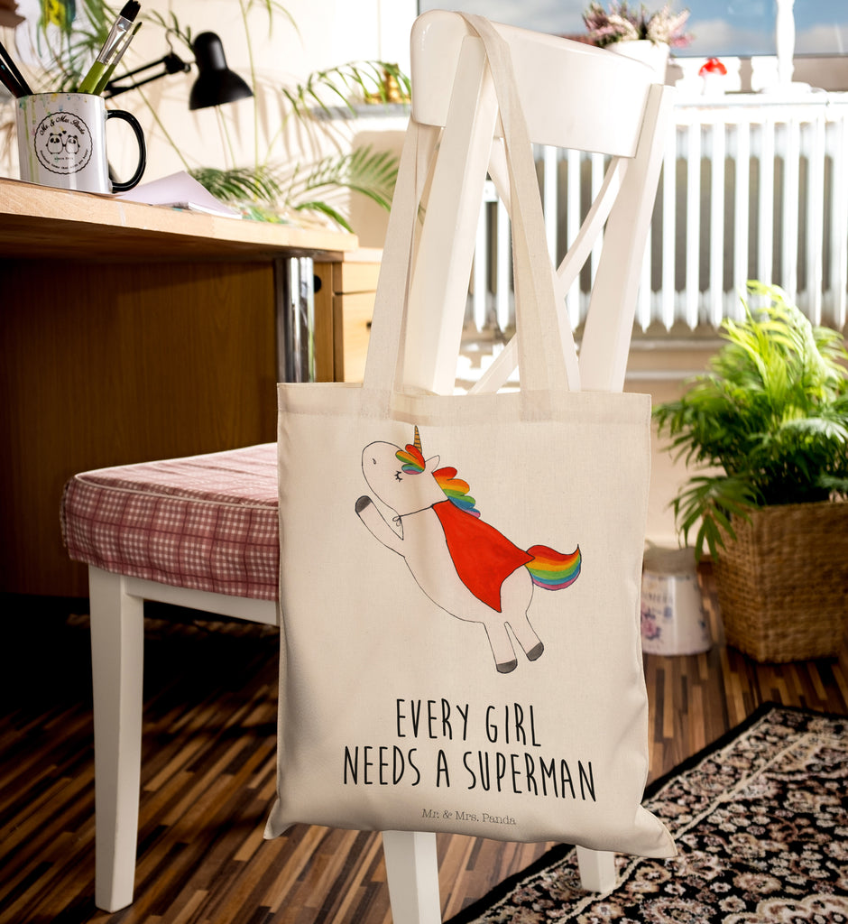 Tragetasche Einhorn Super Beuteltasche, Beutel, Einkaufstasche, Jutebeutel, Stoffbeutel, Einhorn, Einhörner, Einhorn Deko, Pegasus, Unicorn, Traummann, Superheld, Held, Freundin, Geschenk, Girl, Mädchen