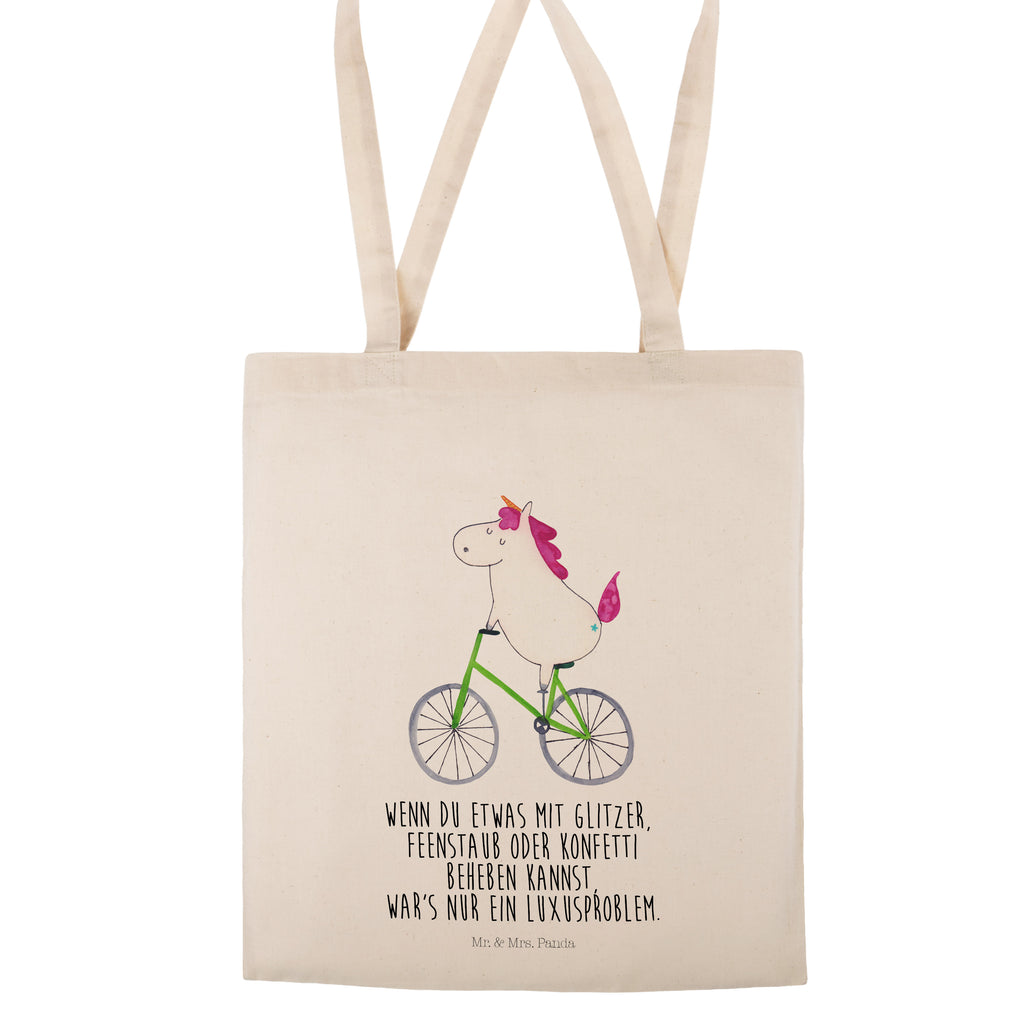 Tragetasche Einhorn Radfahrer Beuteltasche, Beutel, Einkaufstasche, Jutebeutel, Stoffbeutel, Einhorn, Einhörner, Einhorn Deko, Pegasus, Unicorn, Radfahren, Radfahrer, Rad, Bike, Feenstaub, Konfetti, Luxusproblem, Kummer, Liebeskummer