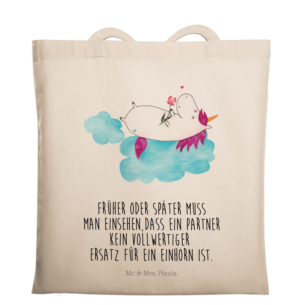 Tragetasche Einhorn verliebt auf Wolke Beuteltasche, Beutel, Einkaufstasche, Jutebeutel, Stoffbeutel, Einhorn, Einhörner, Einhorn Deko, Pegasus, Unicorn, verliebt, Liebe, Liebesbeweis, Freundin, Wolke