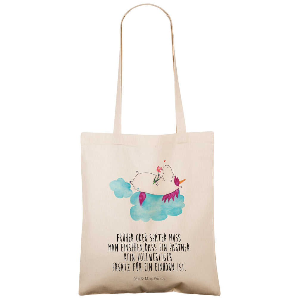 Tragetasche Einhorn verliebt auf Wolke Beuteltasche, Beutel, Einkaufstasche, Jutebeutel, Stoffbeutel, Einhorn, Einhörner, Einhorn Deko, Pegasus, Unicorn, verliebt, Liebe, Liebesbeweis, Freundin, Wolke