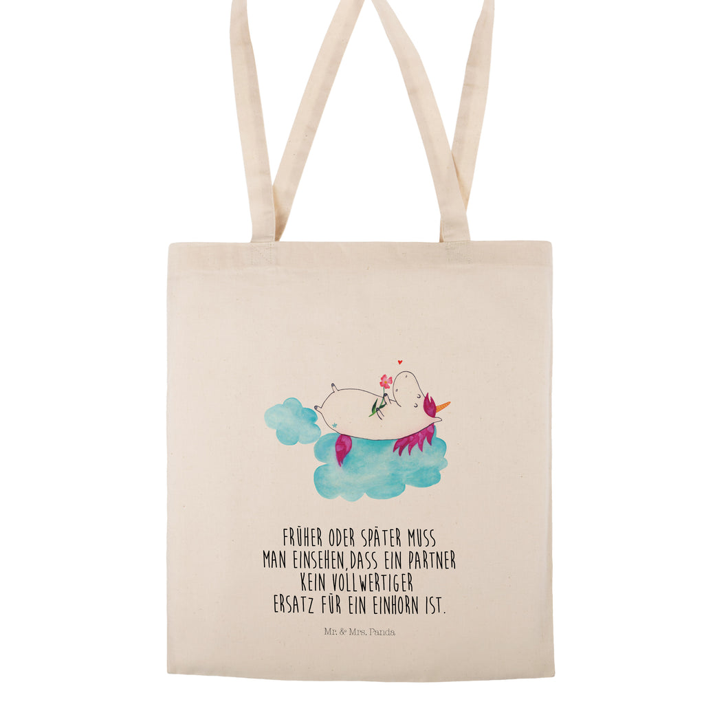 Tragetasche Einhorn verliebt auf Wolke Beuteltasche, Beutel, Einkaufstasche, Jutebeutel, Stoffbeutel, Einhorn, Einhörner, Einhorn Deko, Pegasus, Unicorn, verliebt, Liebe, Liebesbeweis, Freundin, Wolke