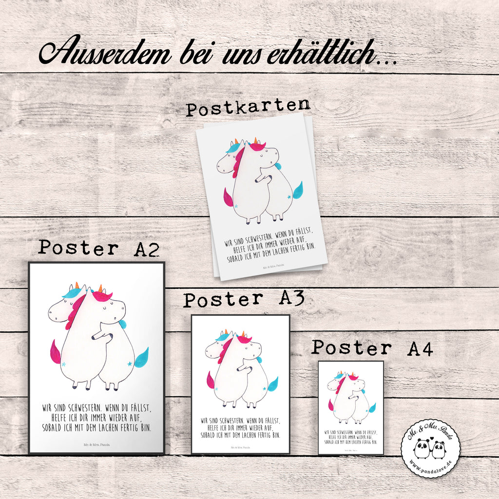 Poster Einhörner Umarmen Poster, Wandposter, Bild, Wanddeko, Küchenposter, Kinderposter, Wanddeko Bild, Raumdekoration, Wanddekoration, Handgemaltes Poster, Mr. & Mrs. Panda Poster, Designposter, Kunstdruck, Posterdruck, Einhorn, Einhörner, Einhorn Deko, Pegasus, Unicorn, Freundinnen, Freundin, BFF, Schwester, Schwestern, Familie, Geschwister, Sister, Liebe