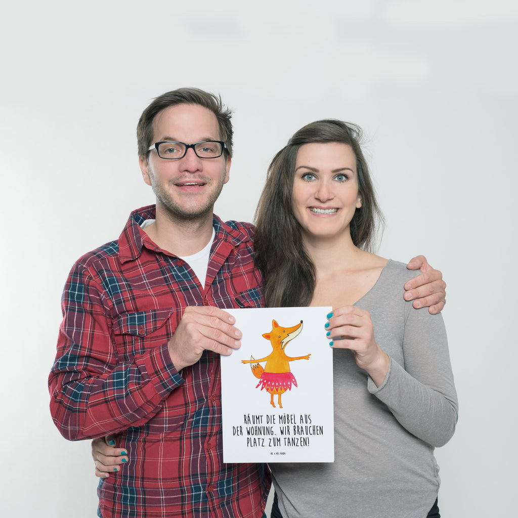 Poster Fuchs Ballerina Poster, Wandposter, Bild, Wanddeko, Küchenposter, Kinderposter, Wanddeko Bild, Raumdekoration, Wanddekoration, Handgemaltes Poster, Mr. & Mrs. Panda Poster, Designposter, Kunstdruck, Posterdruck, Fuchs, Fuchs Spruch, Füchse, Füchsin, Ballerina, Ballett, Tänzerin, Tanzen, Party, Einladung, Geburtstag