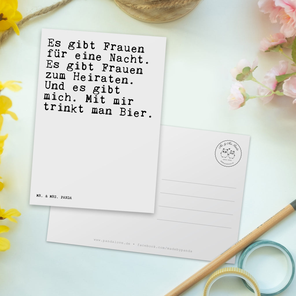 Postkarte Sprüche und Zitate Es gibt Frauen für eine Nacht. Es gibt Frauen zum Heiraten. Und es gibt mich. Mit mir trinkt man Bier. Geschenkkarte, Grußkarte, Karte, Einladung, Ansichtskarte, Geburtstagskarte, Einladungskarte, Dankeskarte, Spruch, Sprüche, lustig, Weisheiten, Zitate, Spruch Sprüche Weisheiten Zitate Lustig Weisheit Worte