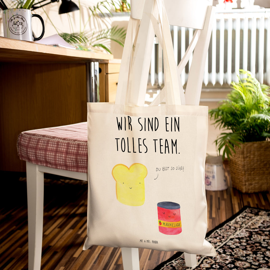 Tragetasche Toast & Marmelade Beuteltasche, Beutel, Einkaufstasche, Jutebeutel, Stoffbeutel, Tiermotive, Gute Laune, lustige Sprüche, Tiere, Toast, Marmelade, Dreamteam, süße Postkarte, süß, Küche Deko, Küche Spruch, Frühstück Einladung, Brot, Toastbrot