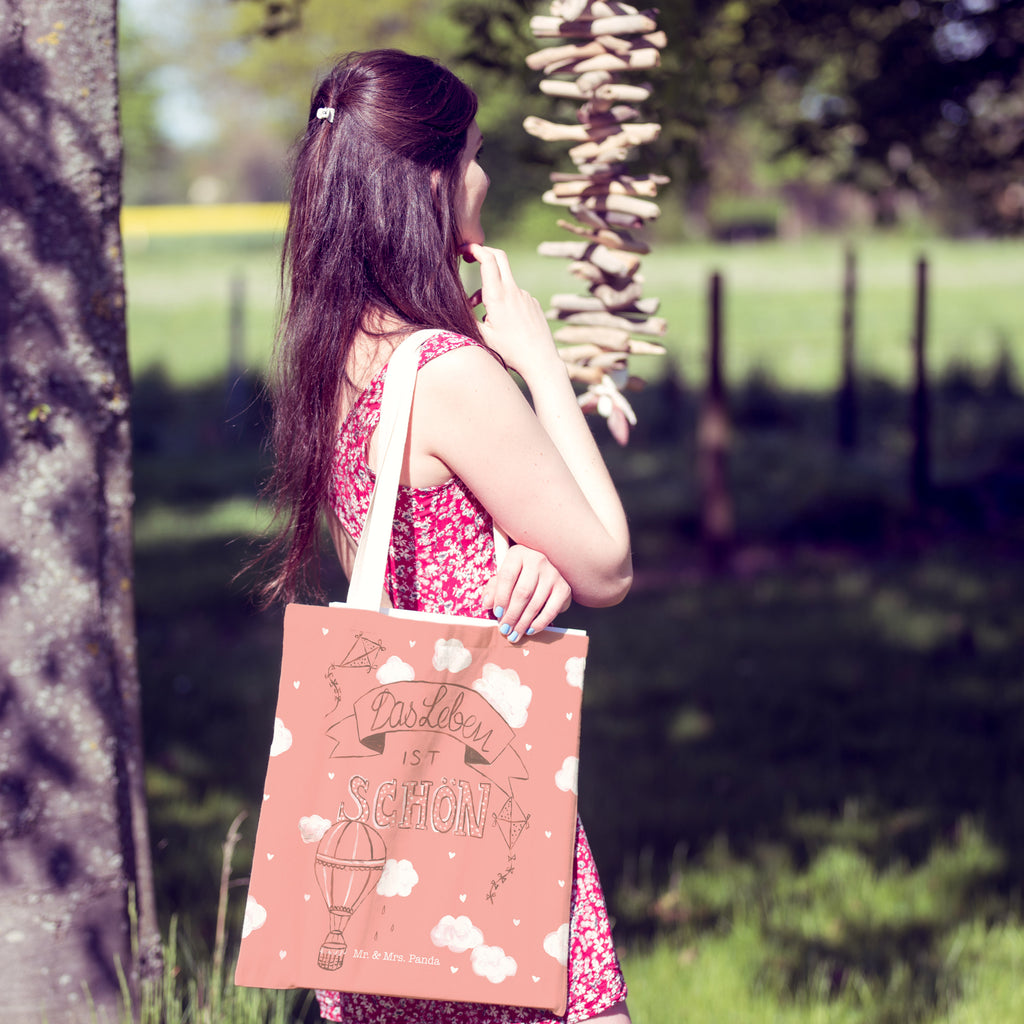 Tragetasche Heißluftballons Das Leben ist schön Beuteltasche, Beutel, Einkaufstasche, Jutebeutel, Stoffbeutel, Blumen Deko, Frühlings Deko, Sommer Deko, Dekoration, positive Botschaft, Naturliebhaber, Outdoor, Natur, Abenteuer, Heißluftballon, Leben, Das Leben ist schön, Spruch Leben, Zitat, Inspiration, erleben, glücklich sein, Deko Haus