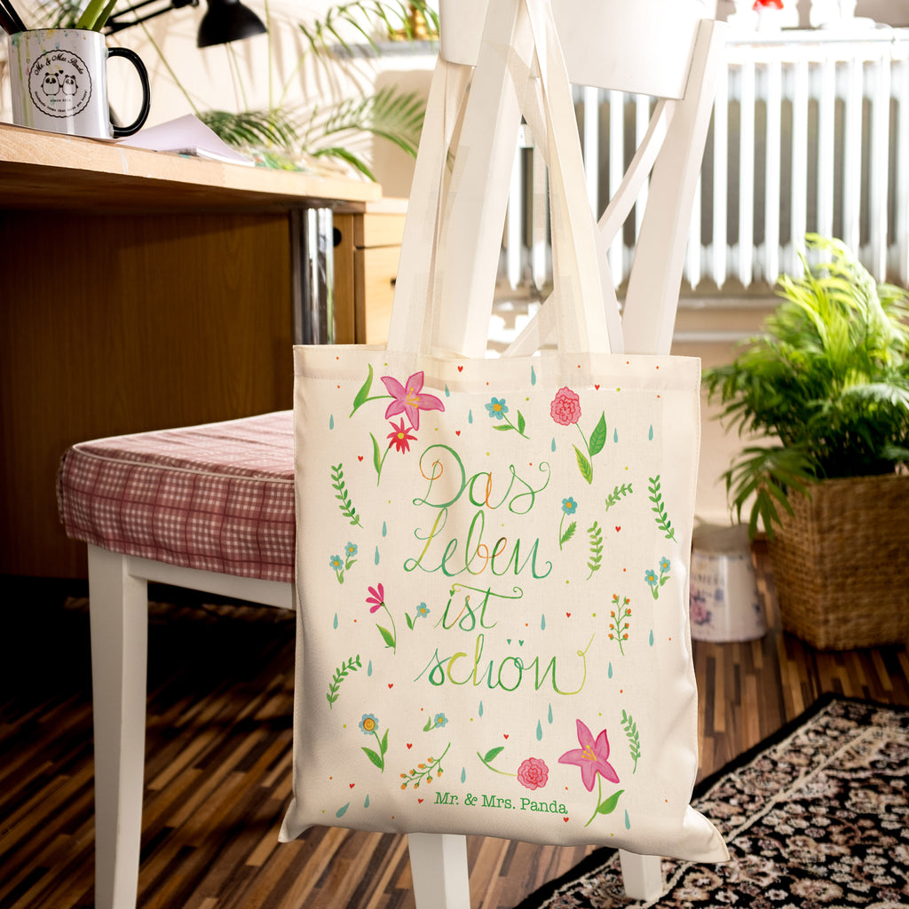 Tragetasche Blumen Das Leben ist schön Beuteltasche, Beutel, Einkaufstasche, Jutebeutel, Stoffbeutel, Blumen Deko, Frühlings Deko, Sommer Deko, Dekoration, positive Botschaft, Naturliebhaber, Outdoor, Natur, Abenteuer, Blumen, Blümchen, Das Leben ist schön, Spruch über das Leben, Motivation Spruch, fröhlich sein, glücklich sein