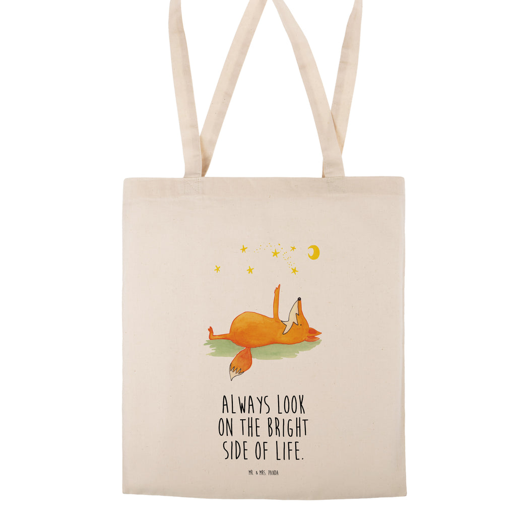 Tragetasche Fuchs Sterne Beuteltasche, Beutel, Einkaufstasche, Jutebeutel, Stoffbeutel, Fuchs, Füchse, tröstende Worte, Spruch positiv, Spruch schön, Romantik, Always Look on the Bright Side of Life