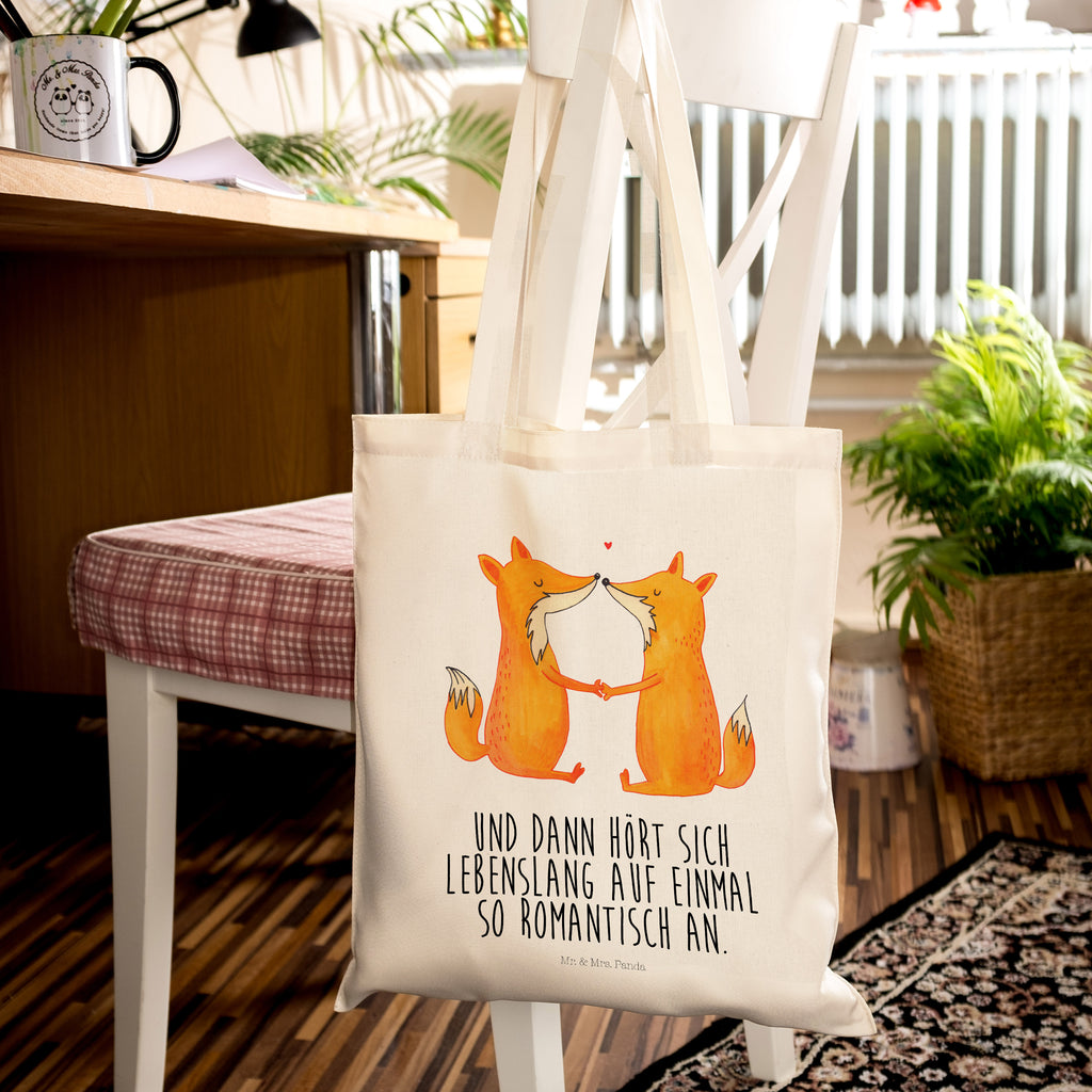 Tragetasche Füchse Liebe Beuteltasche, Beutel, Einkaufstasche, Jutebeutel, Stoffbeutel, Fuchs, Füchse, Fox, Liebe, Liebespaar, Paar, Partner, Freundin, Freund, Ehe, Verlobte, Ehemann, Ehefrau, Liebesbeweis