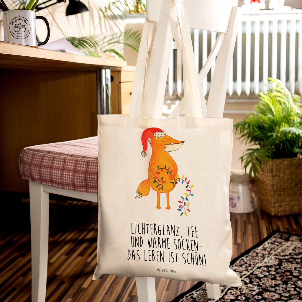 Tragetasche Fuchs Weihnachten Beuteltasche, Beutel, Einkaufstasche, Jutebeutel, Stoffbeutel, Winter, Weihnachten, Weihnachtsdeko, Nikolaus, Advent, Heiligabend, Wintermotiv, Fuchs, Füchse, Spruch schön, Geschenk Weihnachten, Weihnachtsmann, Weihnachtszeit