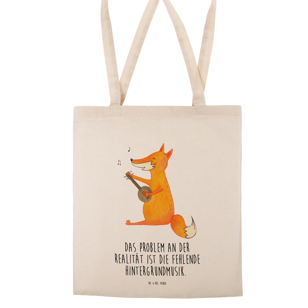 Tragetasche Fuchs Gitarre Beuteltasche, Beutel, Einkaufstasche, Jutebeutel, Stoffbeutel, Fuchs, Füchse, Geschenk Musiker, Musik Spruch, Musikerin, Sänger, Sängerin, Gitarre