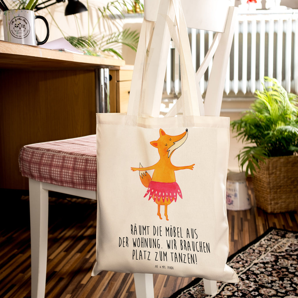 Tragetasche Fuchs Ballerina Beuteltasche, Beutel, Einkaufstasche, Jutebeutel, Stoffbeutel, Fuchs, Fuchs Spruch, Füchse, Füchsin, Ballerina, Ballett, Tänzerin, Tanzen, Party, Einladung, Geburtstag