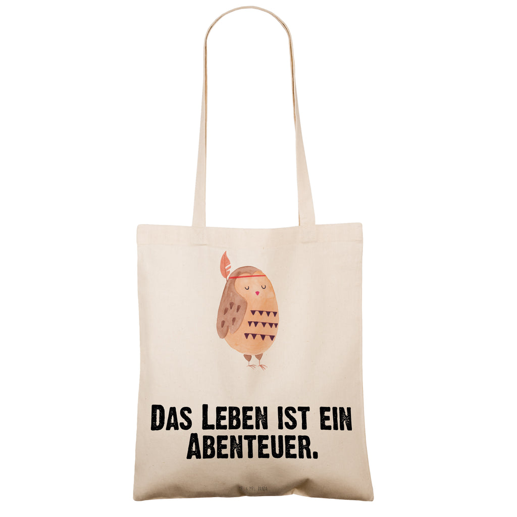 Tragetasche Eule Federschmuck Beuteltasche, Beutel, Einkaufstasche, Jutebeutel, Stoffbeutel, Eule, Eule Deko, Owl, Das Leben ist ein Abenteuer, Reisespruch, Federschmuck, Dekoration
