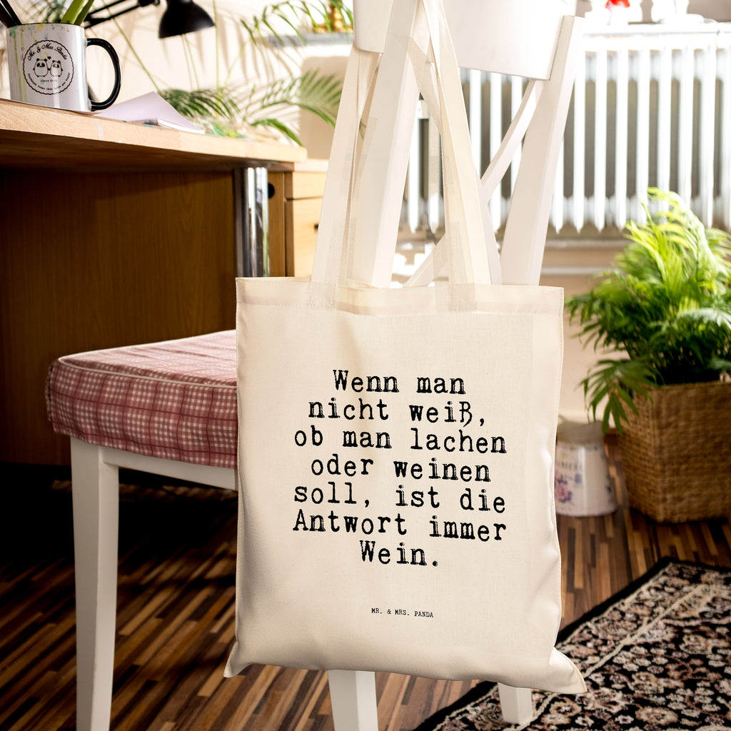 Tragetasche Sprüche und Zitate Wenn man nicht weiß, ob man lachen oder weinen soll, ist die Antwort immer Wein. Beuteltasche, Beutel, Einkaufstasche, Jutebeutel, Stoffbeutel, Spruch, Sprüche, lustig, Weisheiten, Zitate, Spruch Sprüche Weisheiten Zitate Lustig Weisheit Worte