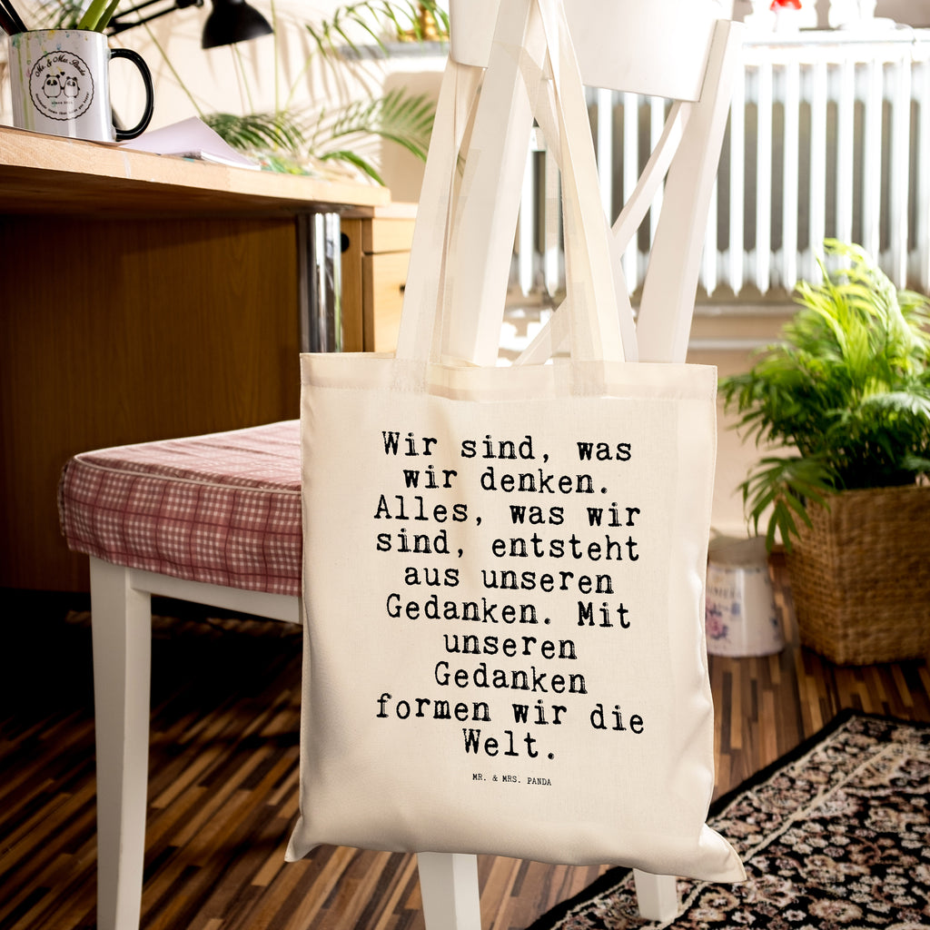 Tragetasche Sprüche und Zitate Wir sind, was wir denken. Alles, was wir sind, entsteht aus unseren Gedanken. Mit unseren Gedanken formen wir die Welt. Beuteltasche, Beutel, Einkaufstasche, Jutebeutel, Stoffbeutel, Spruch, Sprüche, lustig, Weisheiten, Zitate, Spruch Sprüche Weisheiten Zitate Lustig Weisheit Worte