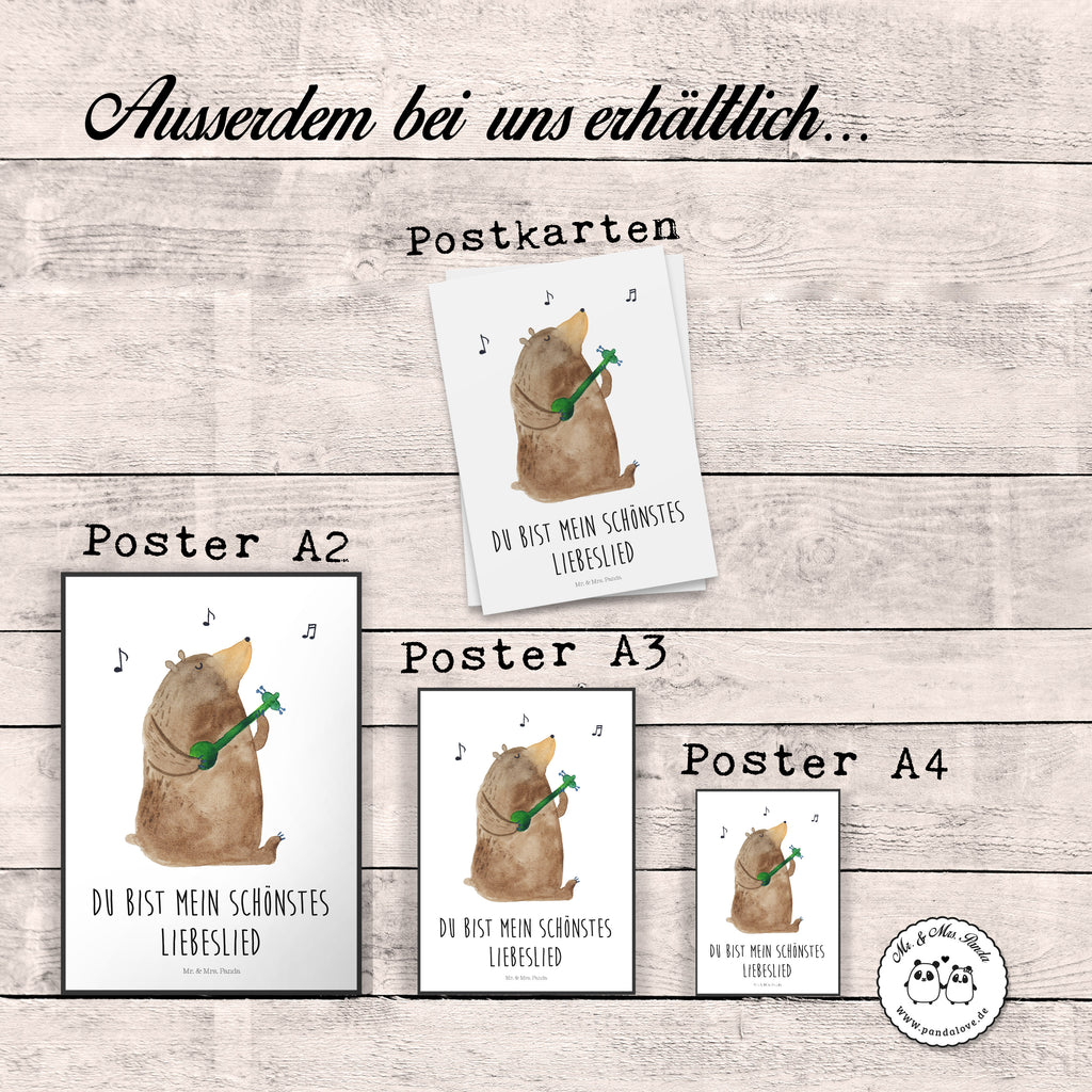 Poster Bär Lied Poster, Wandposter, Bild, Wanddeko, Küchenposter, Kinderposter, Wanddeko Bild, Raumdekoration, Wanddekoration, Handgemaltes Poster, Mr. & Mrs. Panda Poster, Designposter, Kunstdruck, Posterdruck, Bär, Teddy, Teddybär, Bärchen, Bear, Liebeslied, Lied, Song, Valentinstag, Valentine, Geschenk, Partner, Liebe, Freundin, Frau, Herz, Spruch