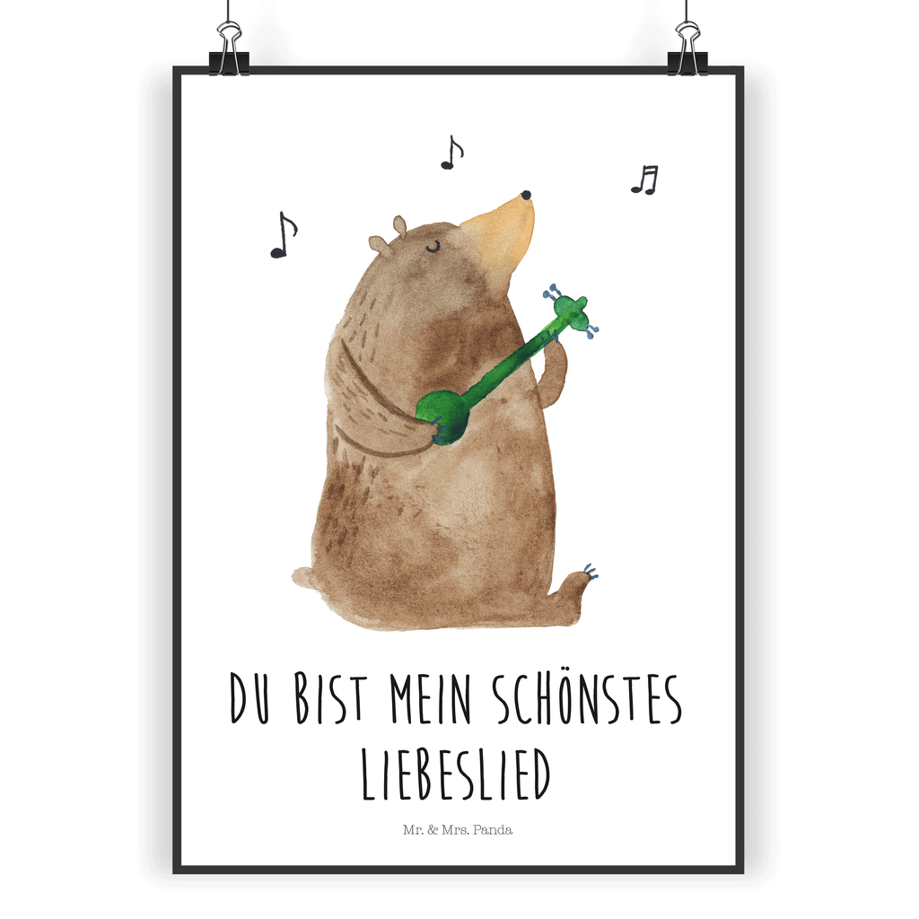 Poster Bär Lied Poster, Wandposter, Bild, Wanddeko, Küchenposter, Kinderposter, Wanddeko Bild, Raumdekoration, Wanddekoration, Handgemaltes Poster, Mr. & Mrs. Panda Poster, Designposter, Kunstdruck, Posterdruck, Bär, Teddy, Teddybär, Bärchen, Bear, Liebeslied, Lied, Song, Valentinstag, Valentine, Geschenk, Partner, Liebe, Freundin, Frau, Herz, Spruch