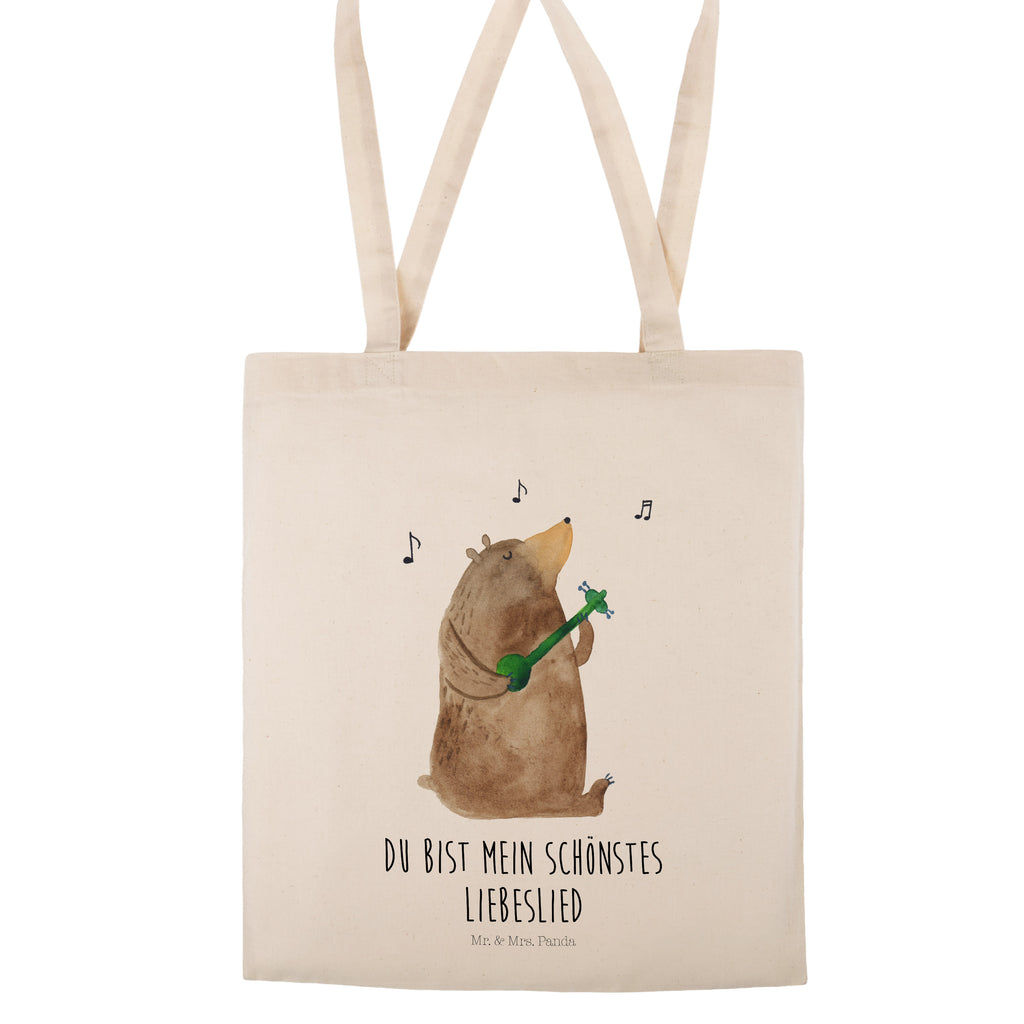 Tragetasche Bär Lied Beuteltasche, Beutel, Einkaufstasche, Jutebeutel, Stoffbeutel, Bär, Teddy, Teddybär, Bärchen, Bear, Liebeslied, Lied, Song, Valentinstag, Valentine, Geschenk, Partner, Liebe, Freundin, Frau, Herz, Spruch