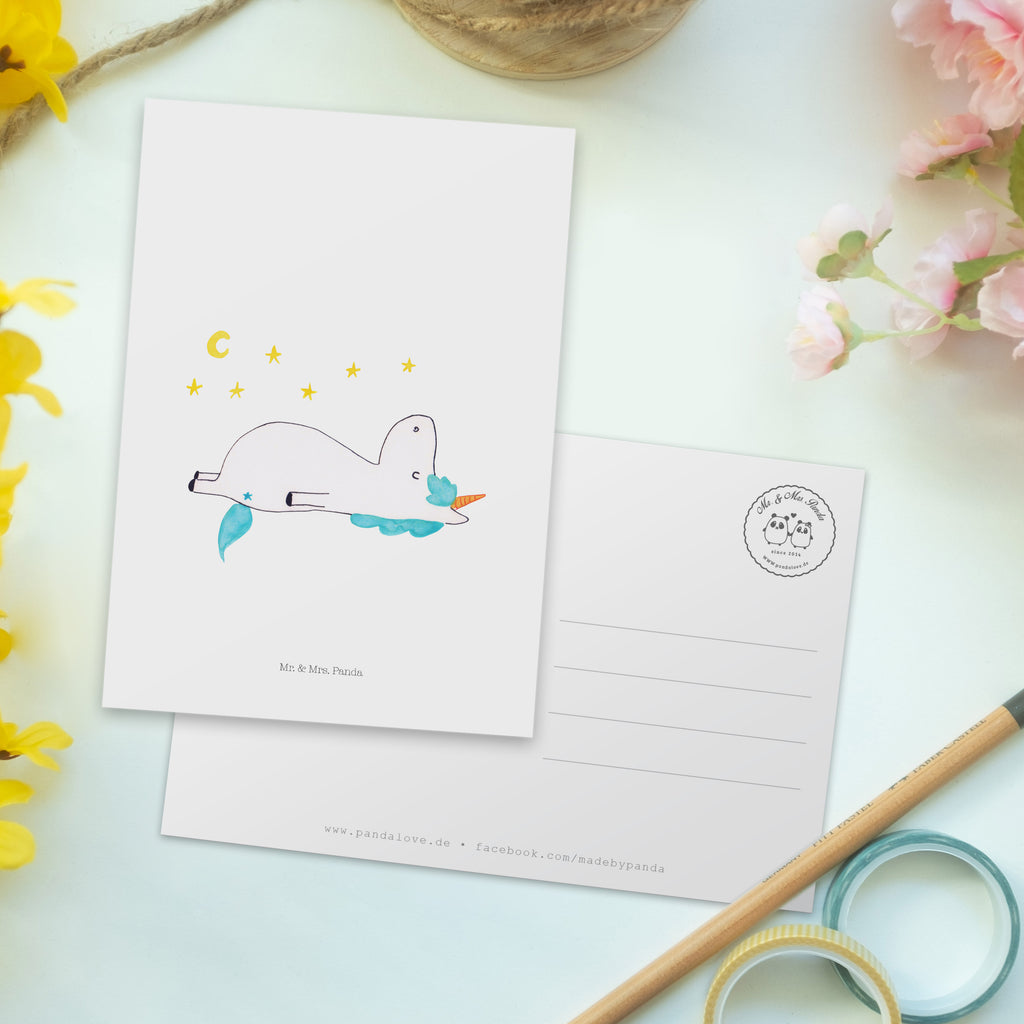 Postkarte Einhorn Sternenhimmel Geschenkkarte, Grußkarte, Karte, Einladung, Ansichtskarte, Geburtstagskarte, Einladungskarte, Einhorn, Einhörner, Einhorn Deko, Pegasus, Unicorn, Sterne, Dachschaden, Verrückt, Sternenhimmel