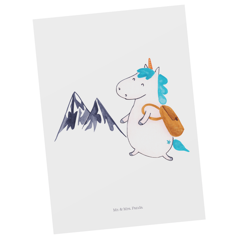 Postkarte Einhorn Bergsteiger Geschenkkarte, Grußkarte, Karte, Einladung, Ansichtskarte, Geburtstagskarte, Einladungskarte, Einhorn, Einhörner, Einhorn Deko, Pegasus, Unicorn, Bergsteiger, Abenteuer, Berge, Abenteurer, Weltenbummler, Weltreise, Reisen, Urlaub, Entdecker