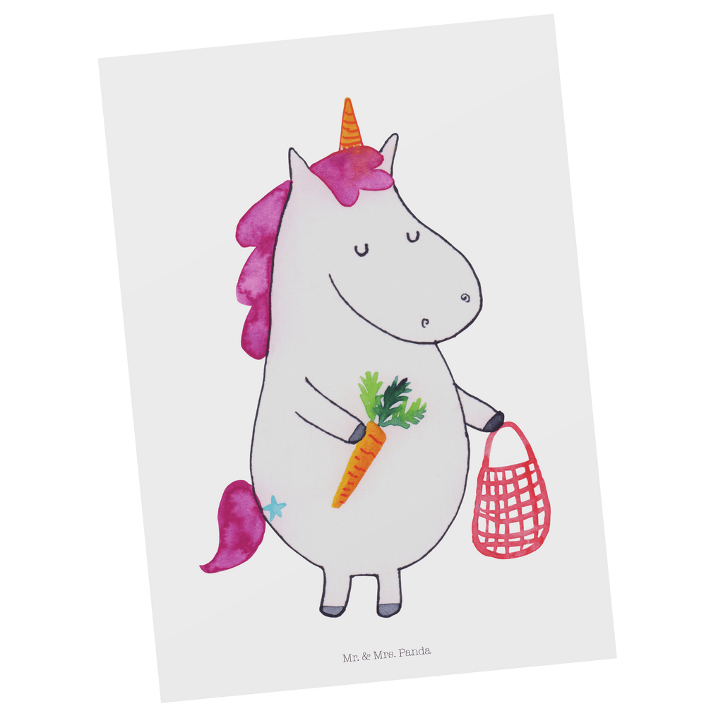 Postkarte Einhorn Gemüse Geschenkkarte, Grußkarte, Karte, Einladung, Ansichtskarte, Geburtstagskarte, Einladungskarte, Einhorn, Einhörner, Einhorn Deko, Pegasus, Unicorn, Biomarkt, Bio, Gemüse, Wochenmarkt