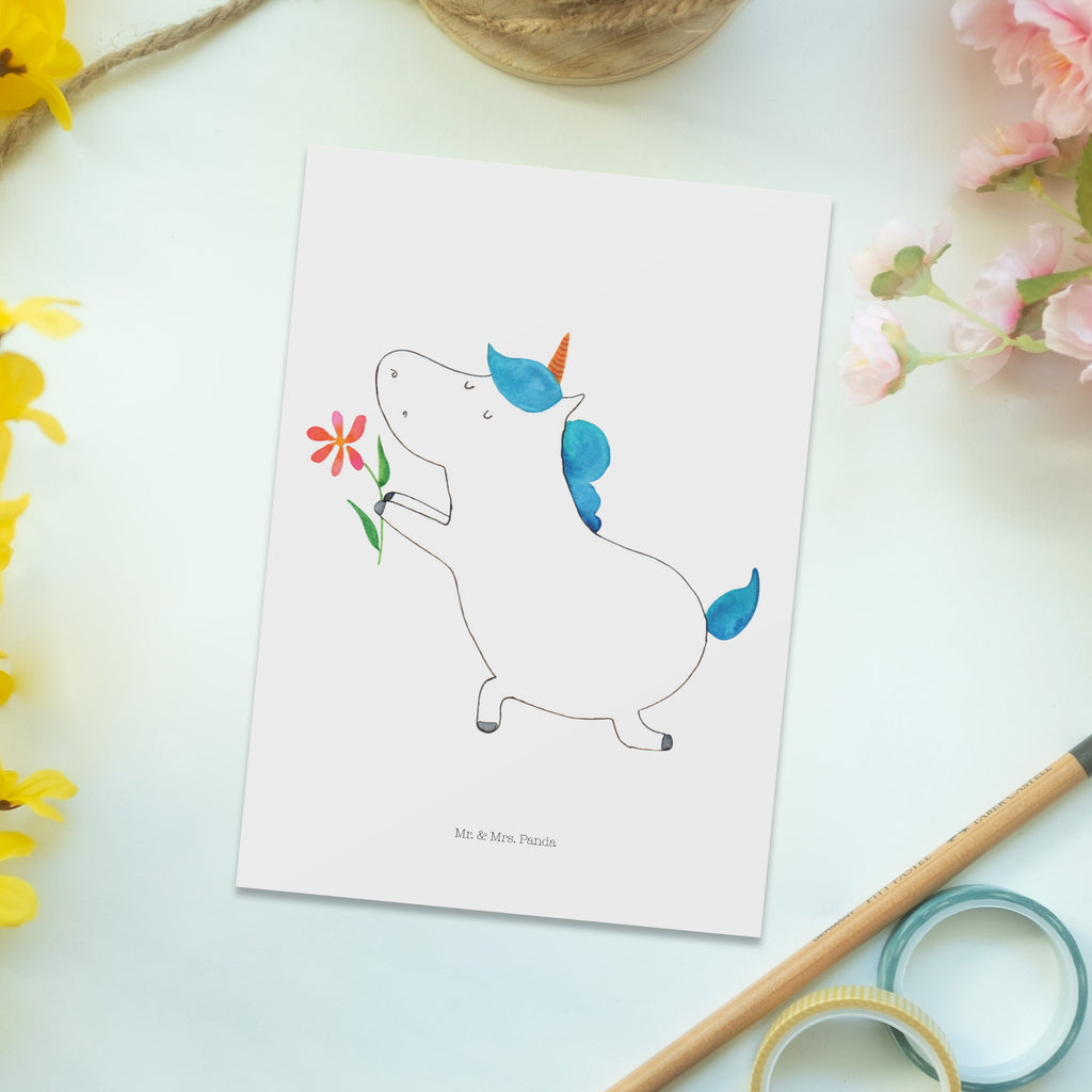 Postkarte Einhorn Blume Geschenkkarte, Grußkarte, Karte, Einladung, Ansichtskarte, Geburtstagskarte, Einladungskarte, Einhorn, Einhörner, Einhorn Deko, Pegasus, Unicorn, Liebe, Liebesbeweis, Antrag, Heiratsantrag, Verlobung, Ehepaar, Pärchen, Partner, Freund, Freundin, Ehe, heiraten