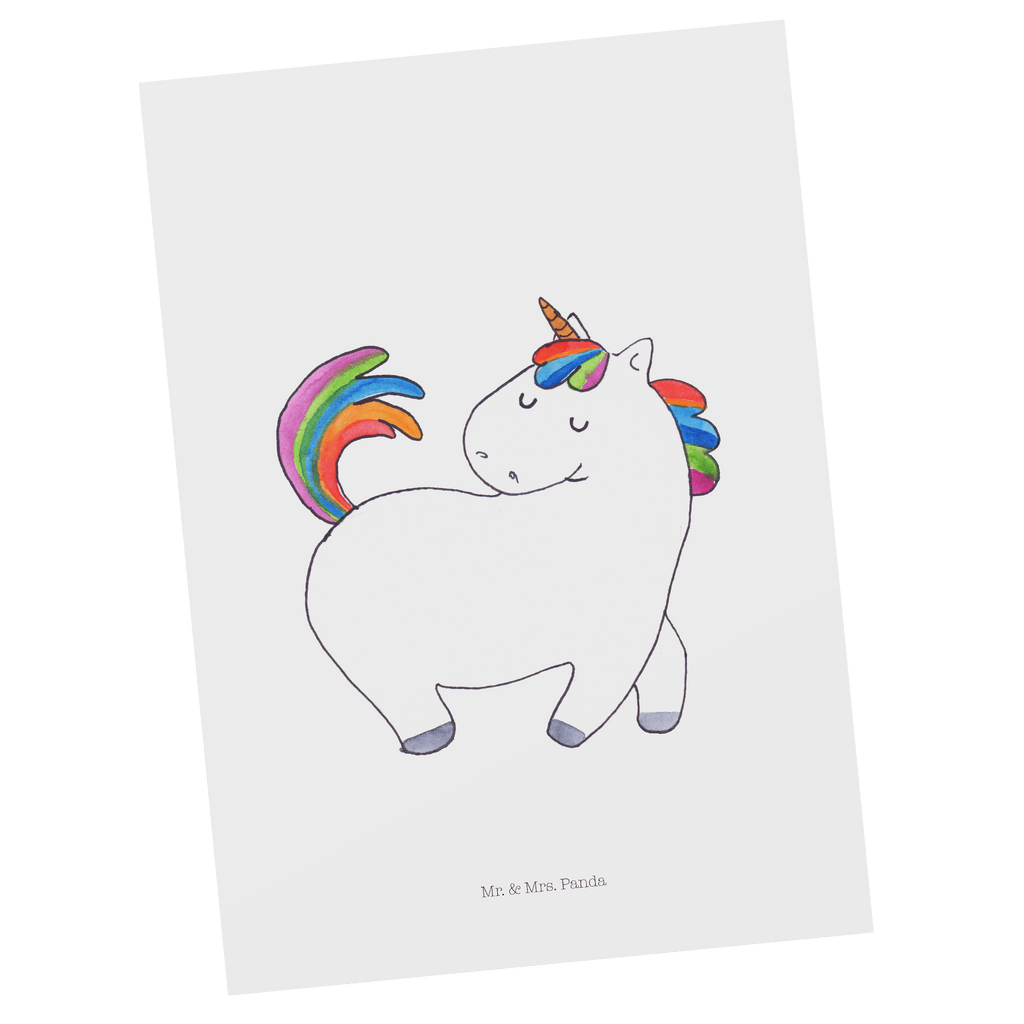 Postkarte Einhorn stolzierend Geschenkkarte, Grußkarte, Karte, Einladung, Ansichtskarte, Geburtstagskarte, Einladungskarte, Einhorn, Einhörner, Einhorn Deko, Pegasus, Unicorn, stolz, anders, bunt, Pferd, Reiter, Reiten, Freundin, Geschenk