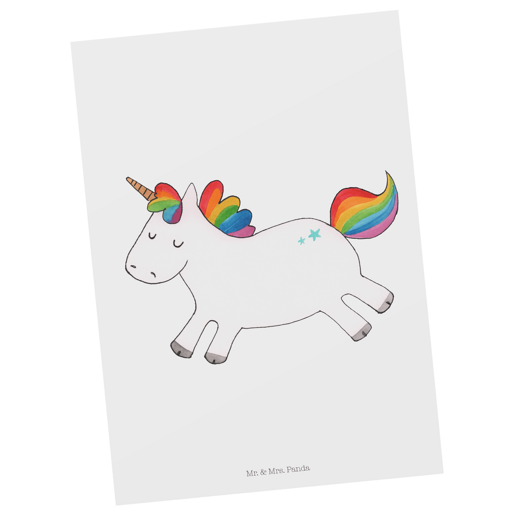 Postkarte Einhorn Happy Geschenkkarte, Grußkarte, Karte, Einladung, Ansichtskarte, Geburtstagskarte, Einladungskarte, Einhorn, Einhörner, Einhorn Deko, Pegasus, Unicorn, glücklich, fröhlich, Spaß, Freude, Lebensfreude, witzig, spannend, Lächeln, Lachen