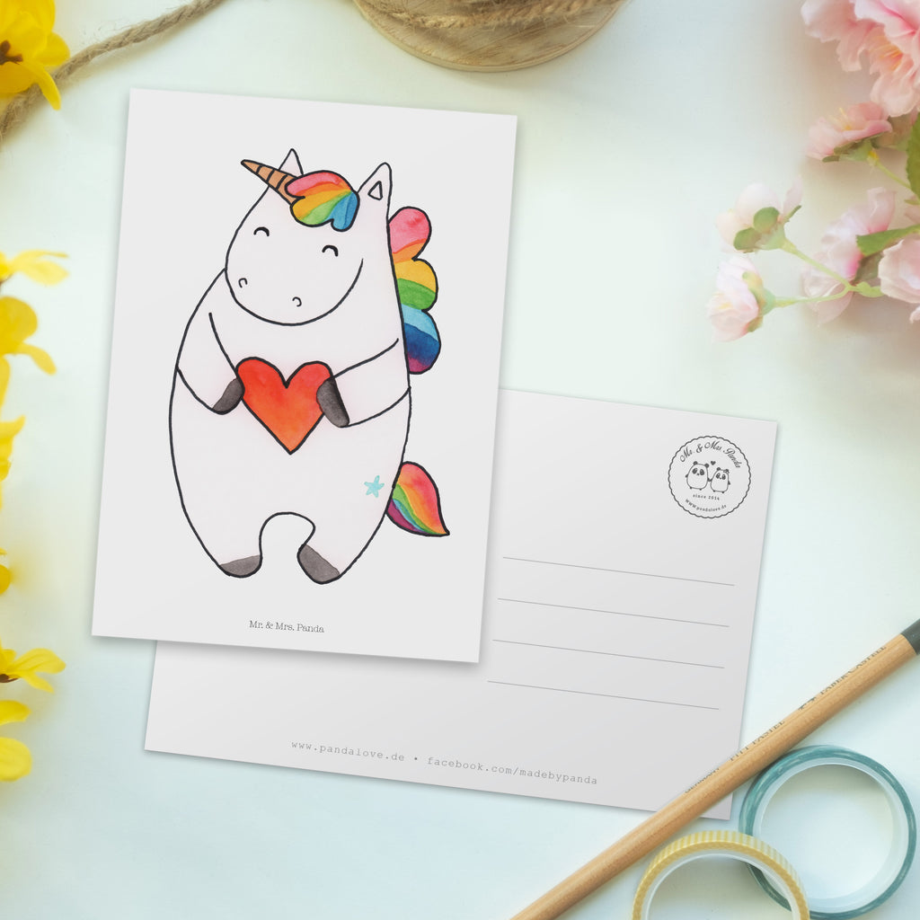 Postkarte Einhorn Herz Geschenkkarte, Grußkarte, Karte, Einladung, Ansichtskarte, Geburtstagskarte, Einladungskarte, Einhorn, Einhörner, Einhorn Deko, Pegasus, Unicorn, Herz, schlimm, böse, witzig, lustig, Freundin, anders, bunt