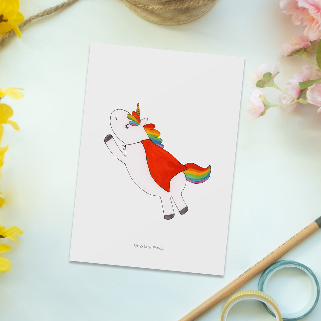 Postkarte Einhorn Super Geschenkkarte, Grußkarte, Karte, Einladung, Ansichtskarte, Geburtstagskarte, Einladungskarte, Einhorn, Einhörner, Einhorn Deko, Pegasus, Unicorn, Traummann, Superheld, Held, Freundin, Geschenk, Girl, Mädchen