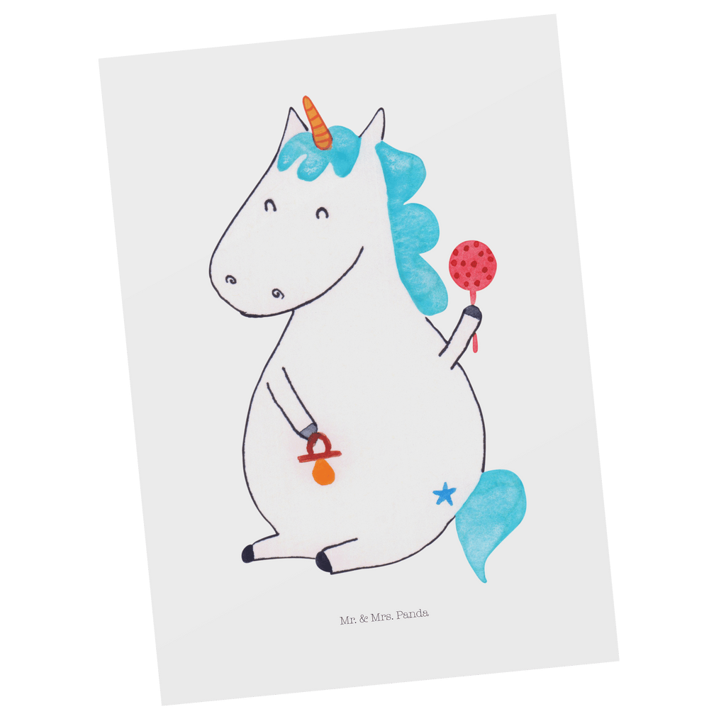Postkarte Einhorn Baby Geschenkkarte, Grußkarte, Karte, Einladung, Ansichtskarte, Geburtstagskarte, Einladungskarte, Einhorn, Einhörner, Einhorn Deko, Pegasus, Unicorn, Mutter, Geburt, Geburtstag, erstes Kind, Baby, Babyglück, Nachwuchs, Eltern, Party, Kind, Schnuller