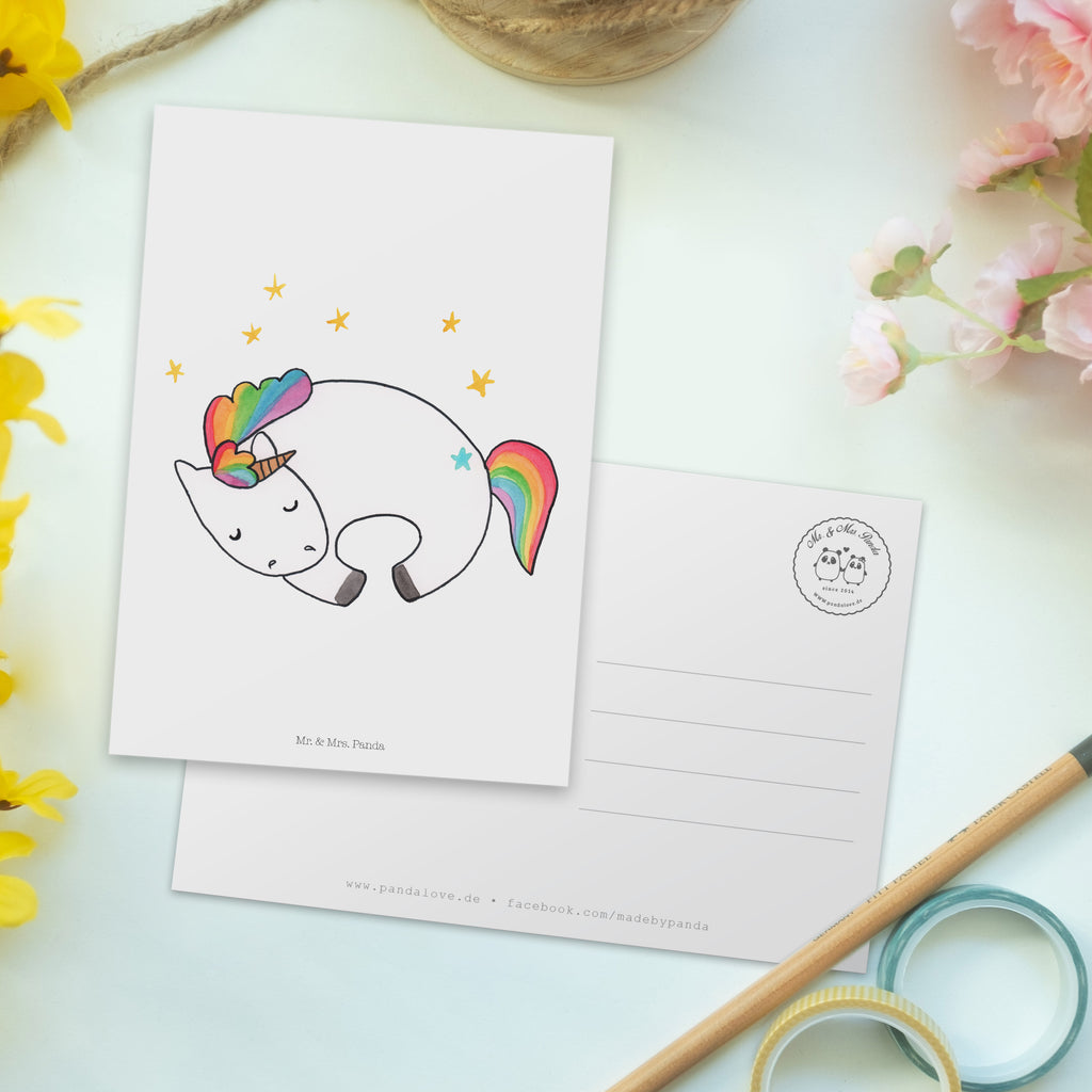Postkarte Einhorn Nacht Geschenkkarte, Grußkarte, Karte, Einladung, Ansichtskarte, Geburtstagskarte, Einladungskarte, Einhorn, Einhörner, Einhorn Deko, Pegasus, Unicorn, Träume, Traum, unicorn, Realität, Menschen, Geschenk, Ruhe, Freundin