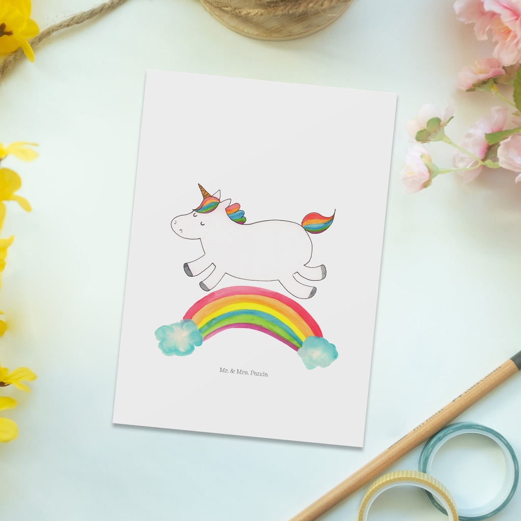 Postkarte Einhorn Regenbogen Geschenkkarte, Grußkarte, Karte, Einladung, Ansichtskarte, Geburtstagskarte, Einladungskarte, Dankeskarte, Einhorn, Einhörner, Einhorn Deko, Pegasus, Unicorn, Regenbogen, Glitzer, Einhornpower, Erwachsenwerden, Einhornautobahn