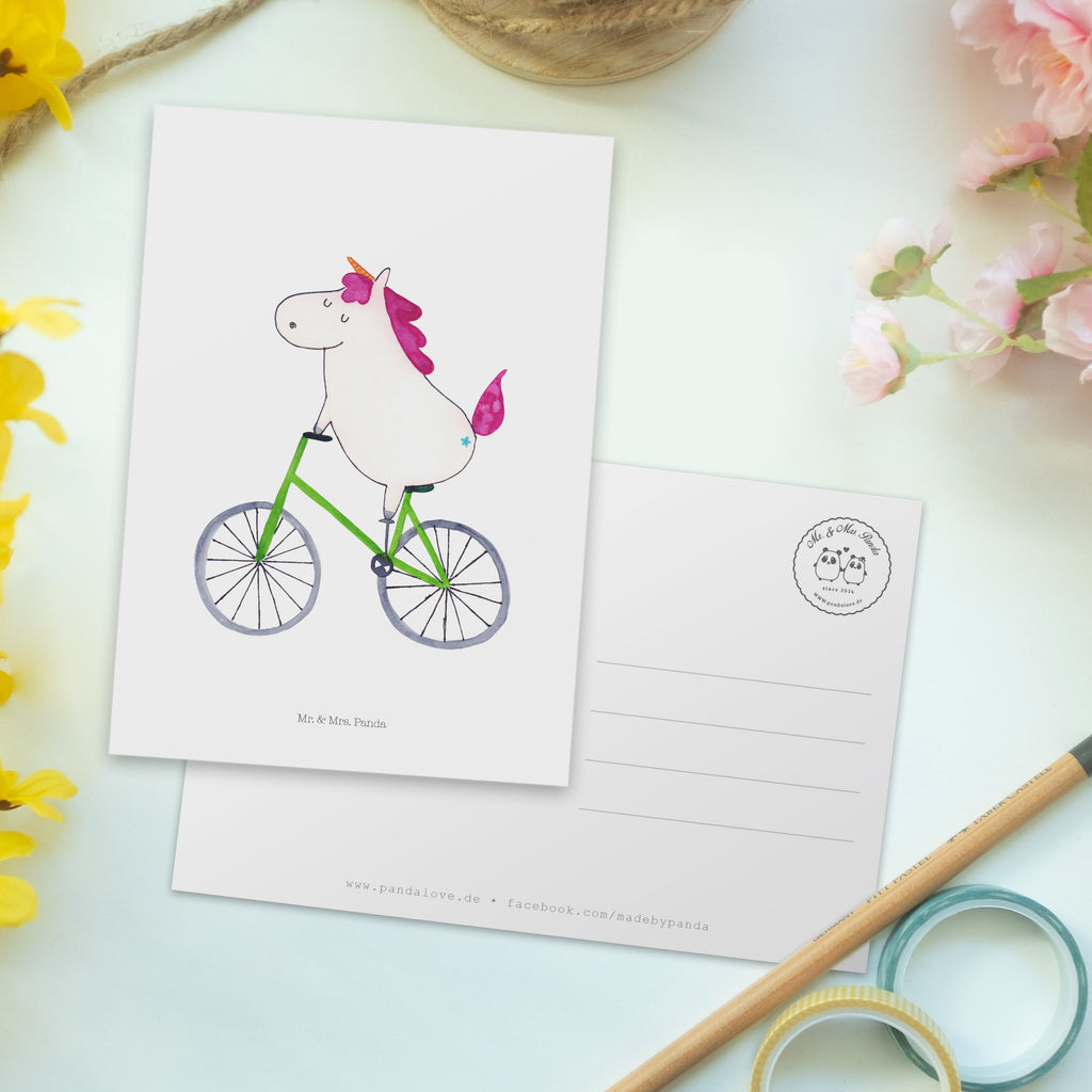 Postkarte Einhorn Radfahrer Geschenkkarte, Grußkarte, Karte, Einladung, Ansichtskarte, Geburtstagskarte, Einladungskarte, Einhorn, Einhörner, Einhorn Deko, Pegasus, Unicorn, Radfahren, Radfahrer, Rad, Bike, Feenstaub, Konfetti, Luxusproblem, Kummer, Liebeskummer