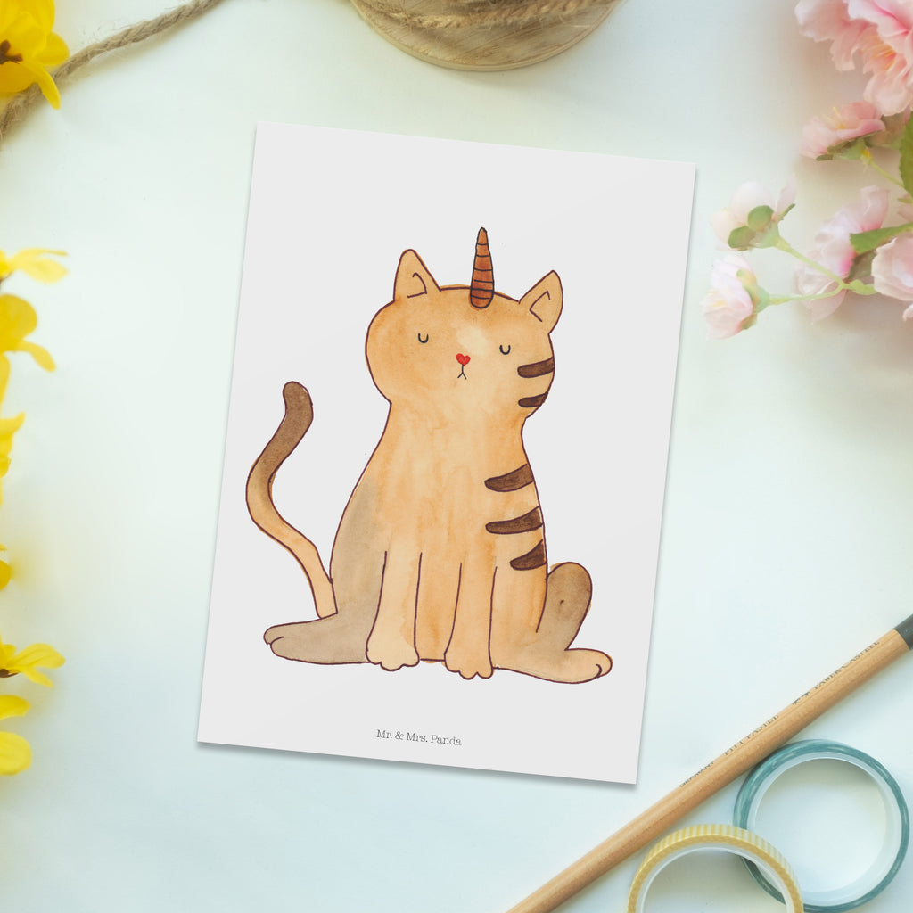 Postkarte Einhorn Katze Geschenkkarte, Grußkarte, Karte, Einladung, Ansichtskarte, Geburtstagskarte, Einladungskarte, Dankeskarte, Einhorn, Einhörner, Einhorn Deko, Pegasus, Unicorn, Katzer, Mieze, Regenbogen, Glitzer, Einhornpower, Erwachsenwerden, Katze, Katzenhorn, Einhornkatze, Kittyhorn