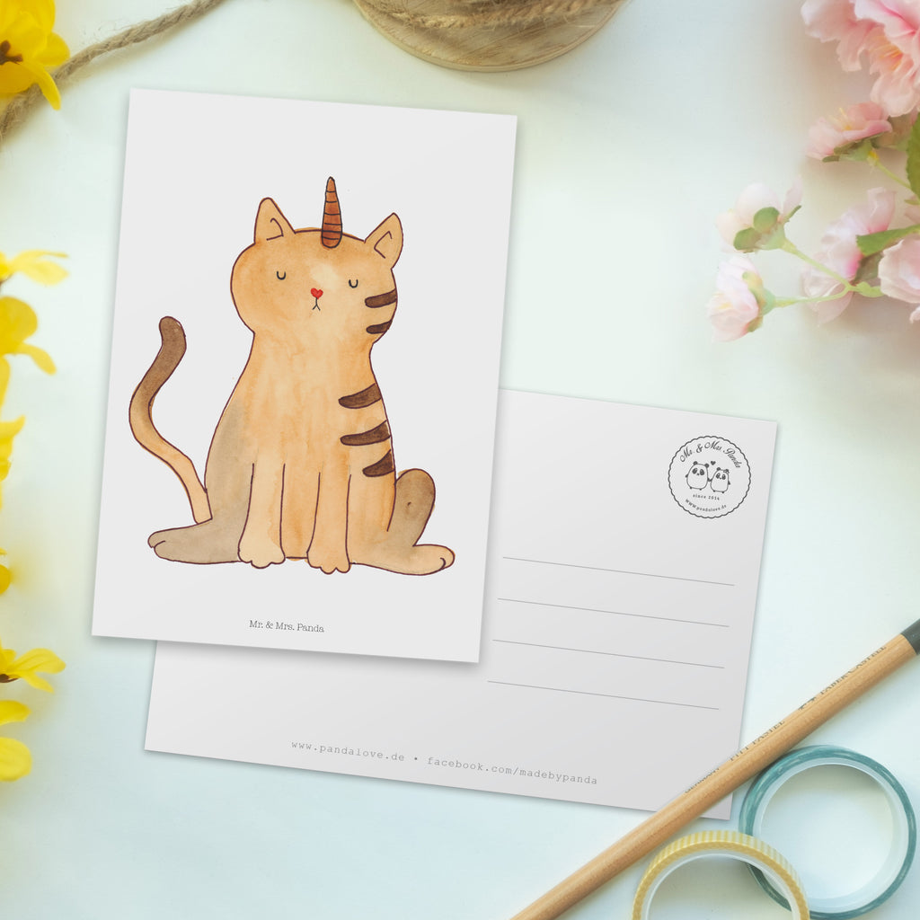 Postkarte Einhorn Katze Geschenkkarte, Grußkarte, Karte, Einladung, Ansichtskarte, Geburtstagskarte, Einladungskarte, Dankeskarte, Einhorn, Einhörner, Einhorn Deko, Pegasus, Unicorn, Katzer, Mieze, Regenbogen, Glitzer, Einhornpower, Erwachsenwerden, Katze, Katzenhorn, Einhornkatze, Kittyhorn