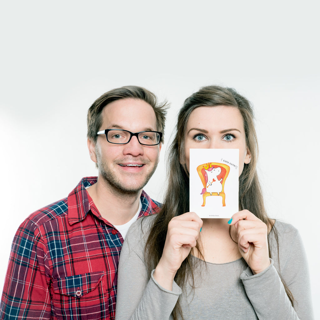 Postkarte Einhorn König Geschenkkarte, Grußkarte, Karte, Einladung, Ansichtskarte, Geburtstagskarte, Einladungskarte, Einhorn, Einhörner, Einhorn Deko, Pegasus, Unicorn, König, Präsident, Bundeskanzler, Herrscher, Kaiser, Prinzessin, Krone