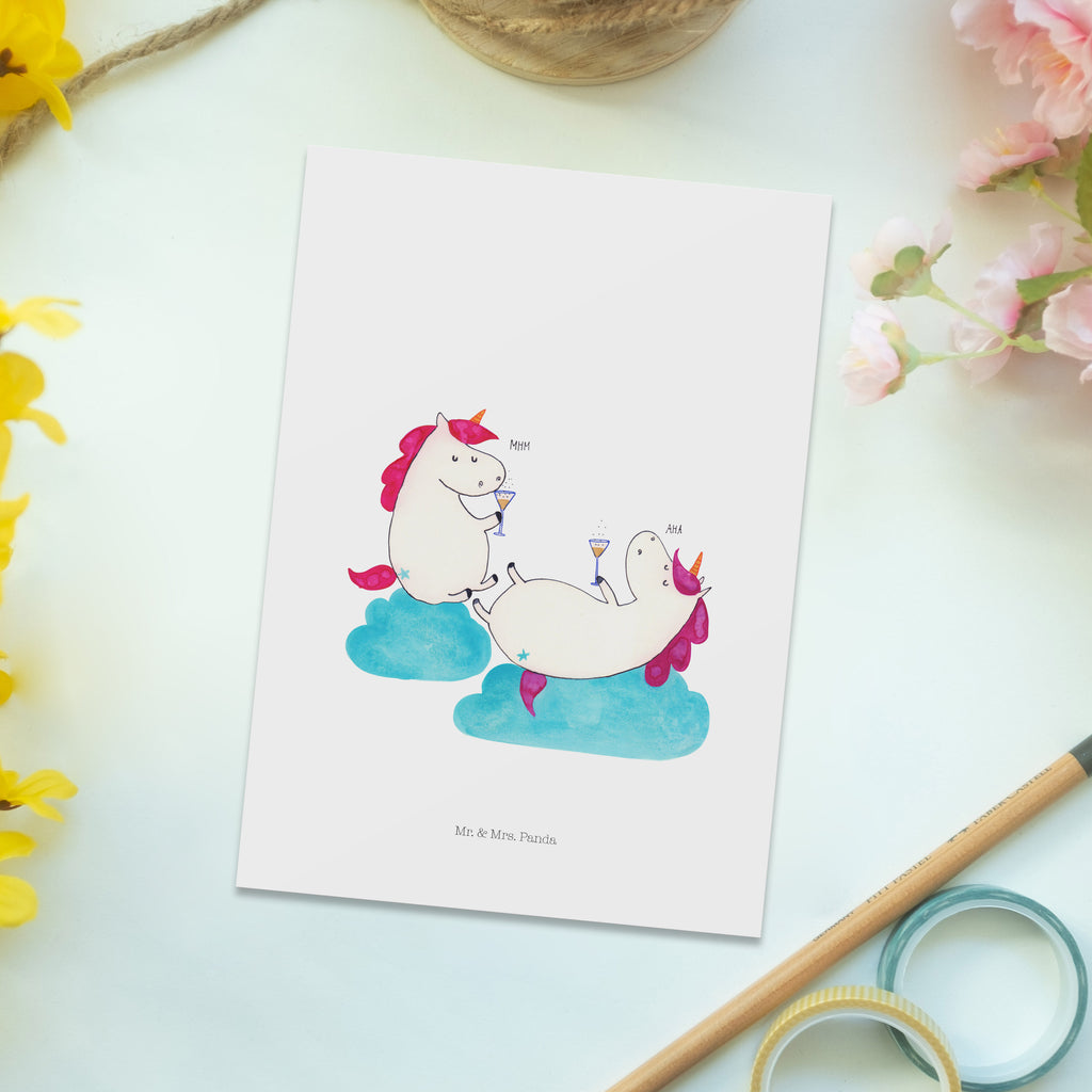 Postkarte Einhörner Sekt Geschenkkarte, Grußkarte, Karte, Einladung, Ansichtskarte, Geburtstagskarte, Einladungskarte, Einhorn, Einhörner, Einhorn Deko, Pegasus, Unicorn, Freundinnen, Freundin, BFF, Sekt, Mädelsabend, Spaß, Party, Korken, Anstoßen, Beste