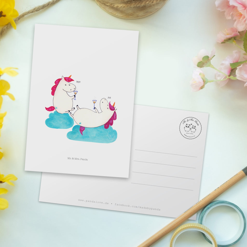 Postkarte Einhörner Sekt Geschenkkarte, Grußkarte, Karte, Einladung, Ansichtskarte, Geburtstagskarte, Einladungskarte, Einhorn, Einhörner, Einhorn Deko, Pegasus, Unicorn, Freundinnen, Freundin, BFF, Sekt, Mädelsabend, Spaß, Party, Korken, Anstoßen, Beste
