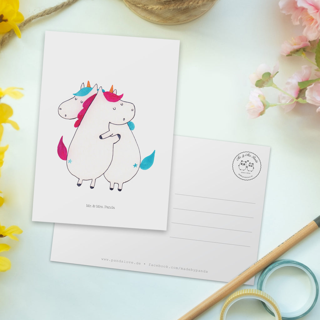 Postkarte Einhörner Umarmen Geschenkkarte, Grußkarte, Karte, Einladung, Ansichtskarte, Geburtstagskarte, Einladungskarte, Einhorn, Einhörner, Einhorn Deko, Pegasus, Unicorn, Freundinnen, Freundin, BFF, Schwester, Schwestern, Familie, Geschwister, Sister, Liebe