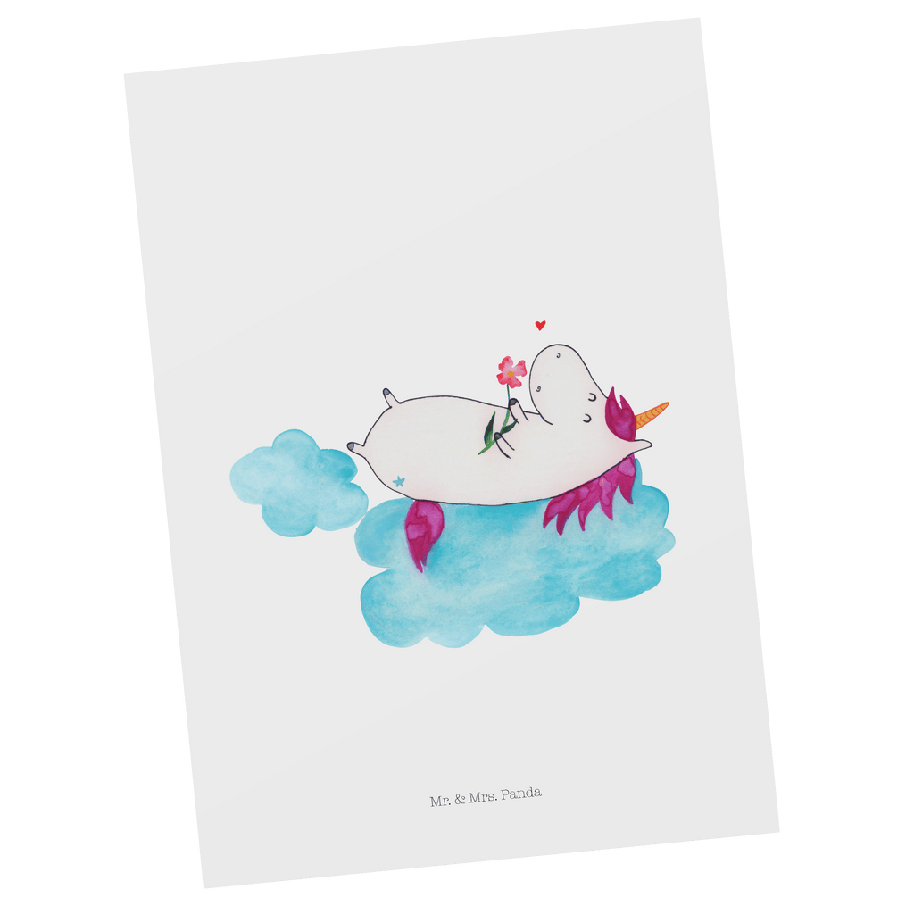 Postkarte Einhorn verliebt auf Wolke Geschenkkarte, Grußkarte, Karte, Einladung, Ansichtskarte, Geburtstagskarte, Einladungskarte, Dankeskarte, Einhorn, Einhörner, Einhorn Deko, Pegasus, Unicorn, verliebt, Liebe, Liebesbeweis, Freundin, Wolke