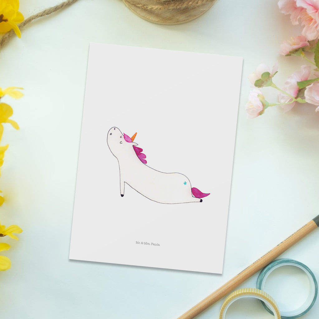 Postkarte Einhorn Yoga Geschenkkarte, Grußkarte, Karte, Einladung, Ansichtskarte, Geburtstagskarte, Einladungskarte, Dankeskarte, Einhorn, Einhörner, Einhorn Deko, Pegasus, Unicorn, Yoga, Namaste, Achtsamkeit, Entspannung, Joga, Yogamatte, Sport, lustig, witzig, süß