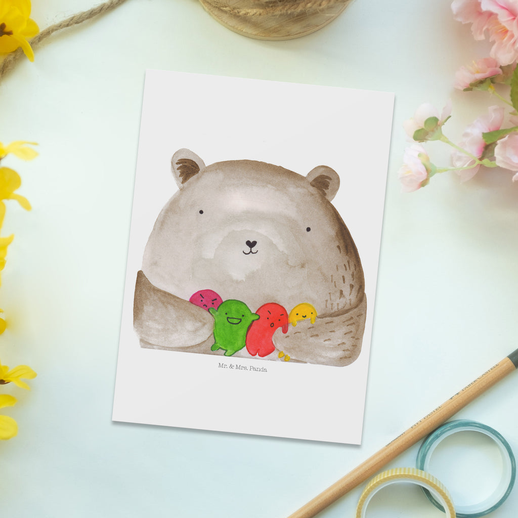 Postkarte Bär Gefühl Geschenkkarte, Grußkarte, Karte, Einladung, Ansichtskarte, Geburtstagskarte, Einladungskarte, Dankeskarte, Bär, Teddy, Teddybär, Wahnsinn, Verrückt, Durchgedreht