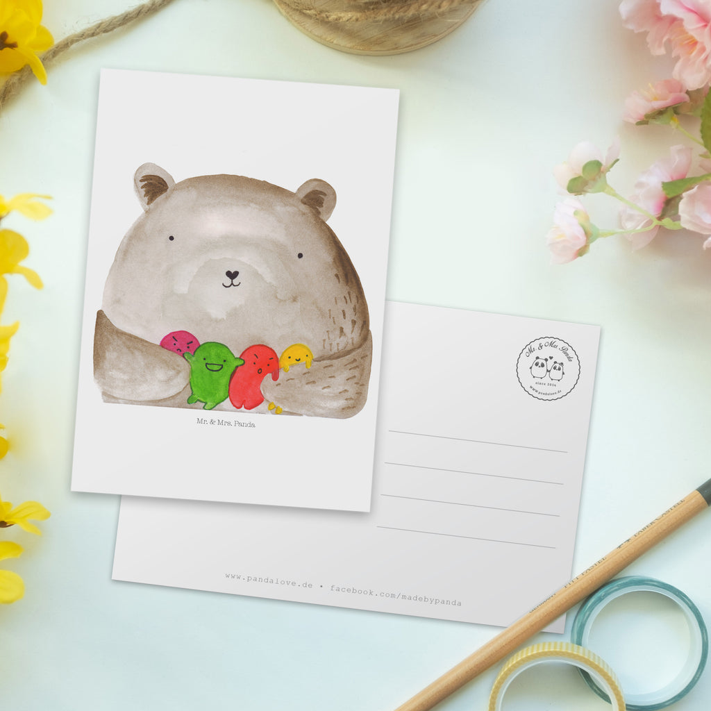 Postkarte Bär Gefühl Geschenkkarte, Grußkarte, Karte, Einladung, Ansichtskarte, Geburtstagskarte, Einladungskarte, Dankeskarte, Bär, Teddy, Teddybär, Wahnsinn, Verrückt, Durchgedreht