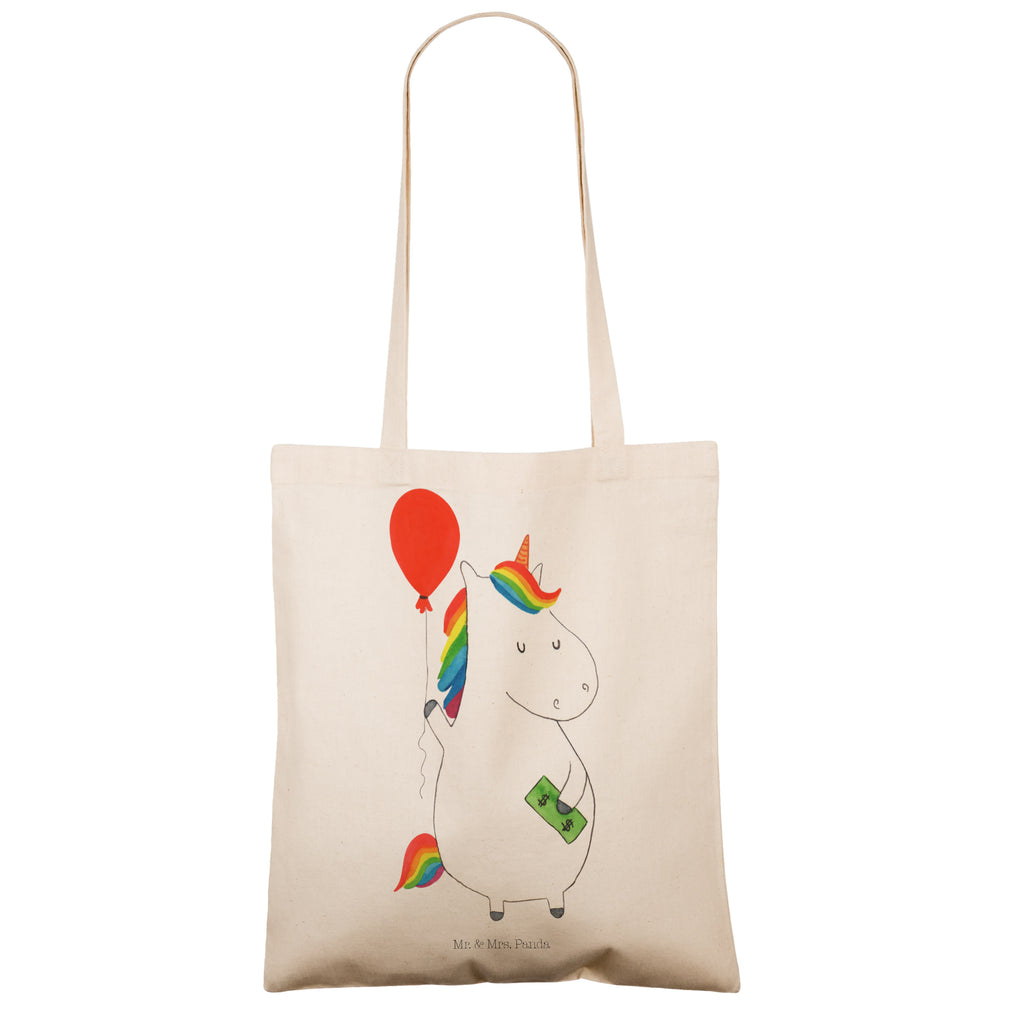 Tragetasche Einhorn Luftballon Beuteltasche, Beutel, Einkaufstasche, Jutebeutel, Stoffbeutel, Einhorn, Einhörner, Einhorn Deko, Pegasus, Unicorn, Luftballon, Geld, Lebenslust, Freude, Geschenk, Freundin