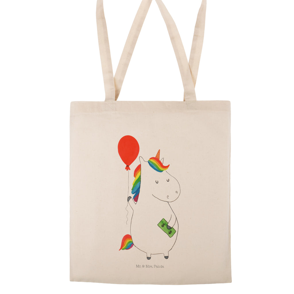 Tragetasche Einhorn Luftballon Beuteltasche, Beutel, Einkaufstasche, Jutebeutel, Stoffbeutel, Einhorn, Einhörner, Einhorn Deko, Pegasus, Unicorn, Luftballon, Geld, Lebenslust, Freude, Geschenk, Freundin