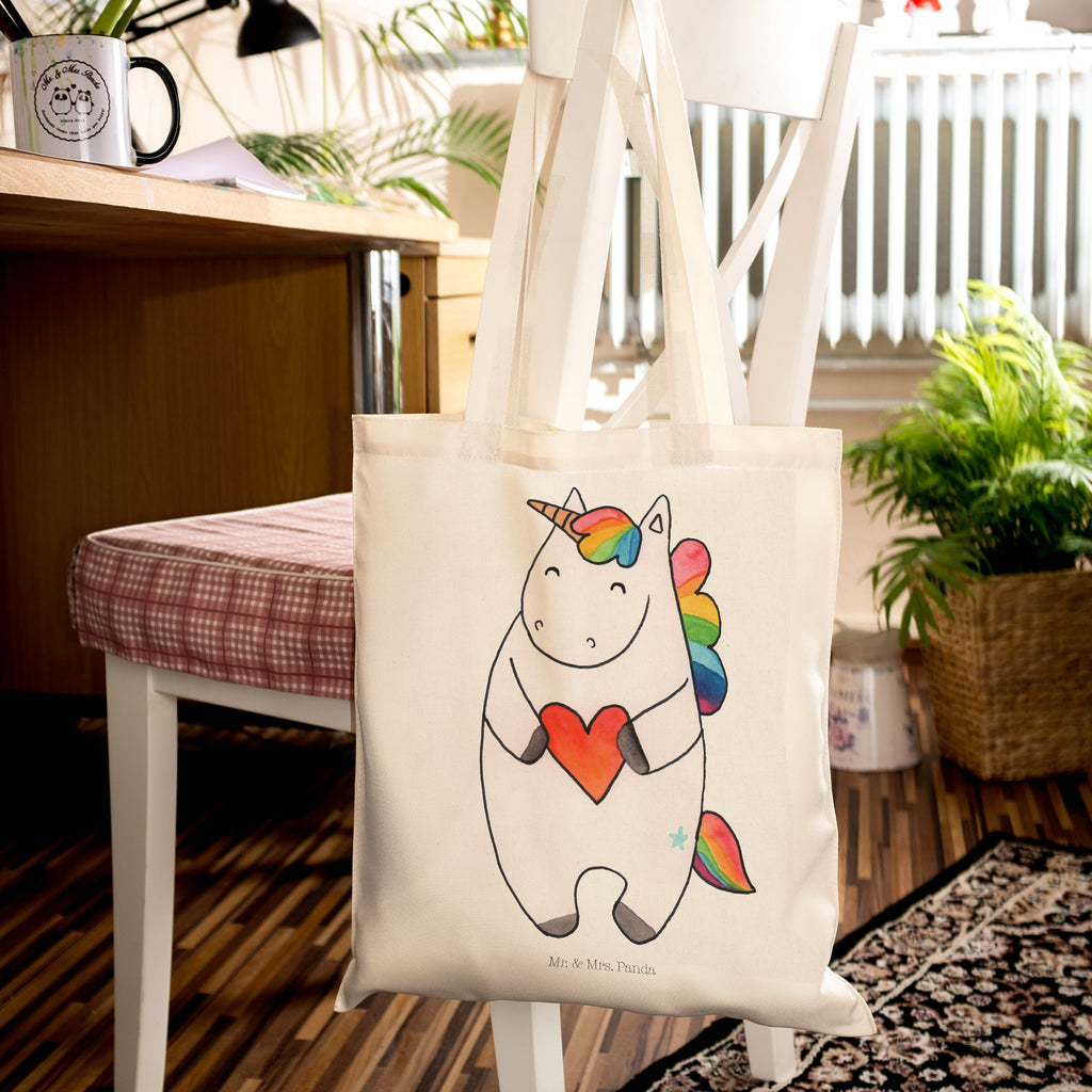 Tragetasche Einhorn Herz Beuteltasche, Beutel, Einkaufstasche, Jutebeutel, Stoffbeutel, Einhorn, Einhörner, Einhorn Deko, Pegasus, Unicorn, Herz, schlimm, böse, witzig, lustig, Freundin, anders, bunt